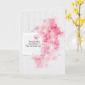 ピンクさくらんぼ花悔やみや弔慰 カード (黄色い花)