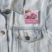 ピンクさくらんぼ花春の結婚式花女 缶バッジ (インサイチュ)