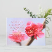 ピンクさくらんぼ花結婚式招待状 招待状 (スタンド正面)