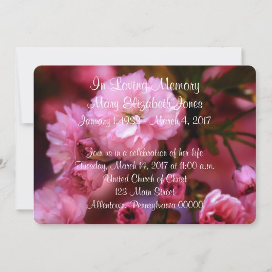 ピンクさくらんぼ花記念事業発表 招待状 (正面)