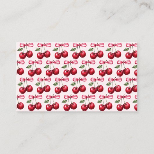 ピンクさくらんぼ花赤ちゃんシャワー エンクロージャーカード (裏面)