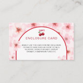 ピンクさくらんぼ花赤ちゃんシャワー エンクロージャーカード (正面)