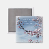 ピンクさくらんぼ花開花木磁石 マグネット (正面/裏面)