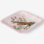 ピンクさくらんぼ花鳥紙P ペーパープレート (傾斜あり)