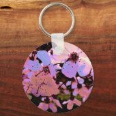 ピンクさくらんぼ花 キーホルダー (正面)