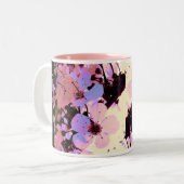 ピンクさくらんぼ花 ツートーンマグカップ (正面左)