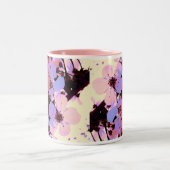 ピンクさくらんぼ花 ツートーンマグカップ (中央)