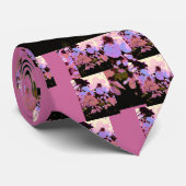 ピンクさくらんぼ花 ネクタイ (ロール)