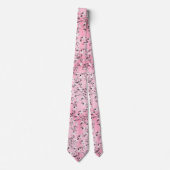 ピンクさくらんぼ花 ネクタイ (正面)