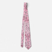 ピンクさくらんぼ花 ネクタイ (裏面)