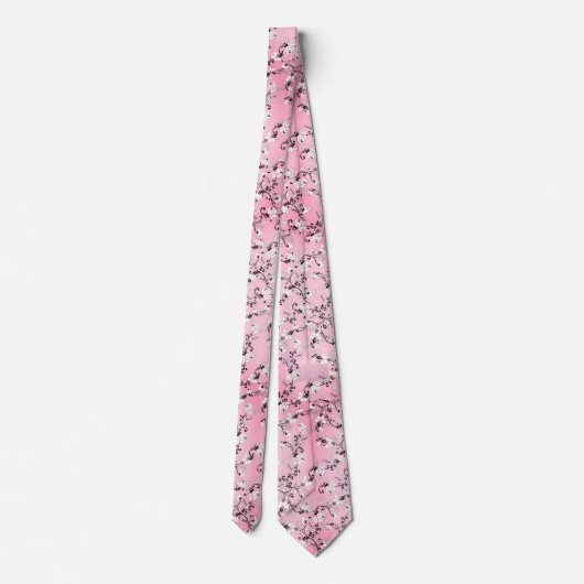 ピンクさくらんぼ花 ネクタイ (裏面)
