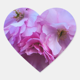 ピンクさくらんぼ花 ハートシール