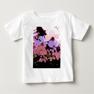 ピンクさくらんぼ花 ベビーTシャツ