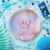 ピンクさくらんぼ花 ペーパープレート (パーティー)