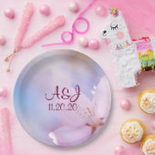 ピンクさくらんぼ花 ペーパープレート (パーティー)