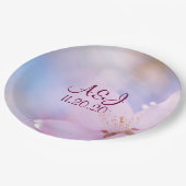 ピンクさくらんぼ花 ペーパープレート (アングル)