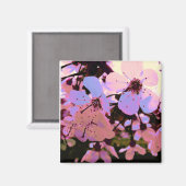 ピンクさくらんぼ花 マグネット (正面/裏面)