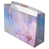 ピンクさくらんぼ花 ラージペーパーバッグ (裏面アングル)