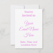 ピンクさくらんぼ花 招待状 (裏面)