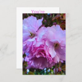 ピンクさくらんぼ花 招待状