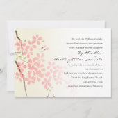 ピンクさくらんぼ花 招待状 (正面)