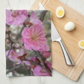 ピンクさくらんぼ花/桜/サクラ(桜) キッチンタオル (四つ折り)