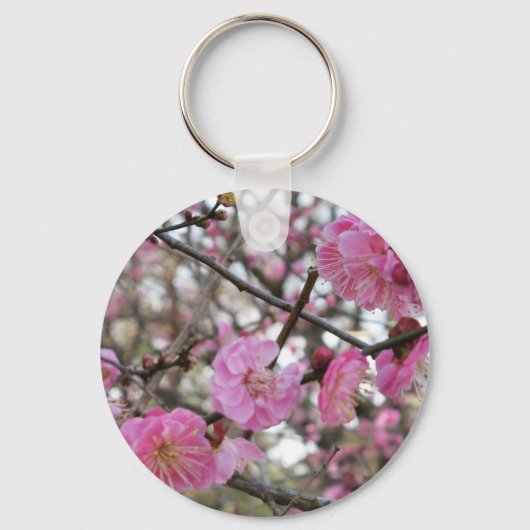 ピンクさくらんぼ花/桜/サクラ(桜) キーホルダー (正面)