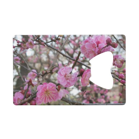 ピンクさくらんぼ花/桜/サクラ(桜) クレジットカード栓抜き (正面(横))
