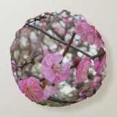 ピンクさくらんぼ花/桜/サクラ(桜) ラウンドクッション (裏面)