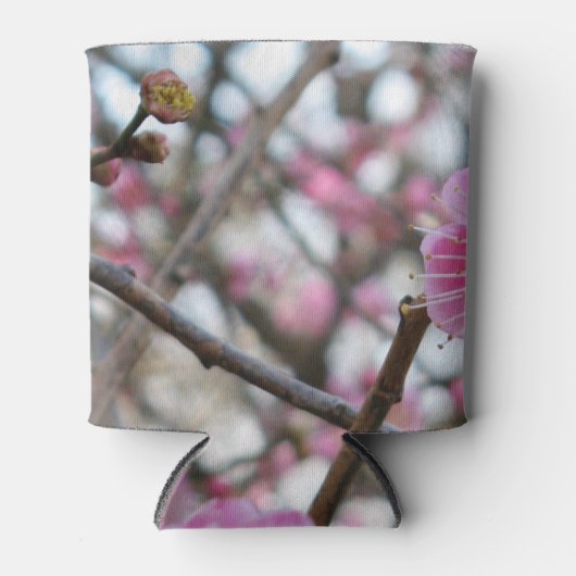 ピンクさくらんぼ花/桜/サクラ(桜) 缶クーラー (正面)