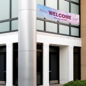 ピンクさくらんぼ花 横断幕 (ビルの外側)