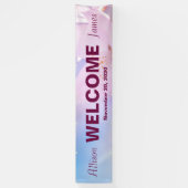 ピンクさくらんぼ花 横断幕 (縦)