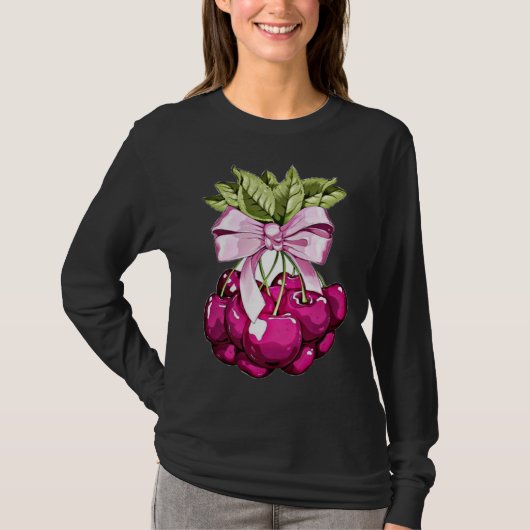 ピンクさくらんぼ Tシャツ (正面)