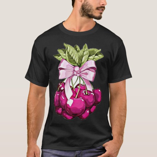 ピンクさくらんぼ Tシャツ (正面)