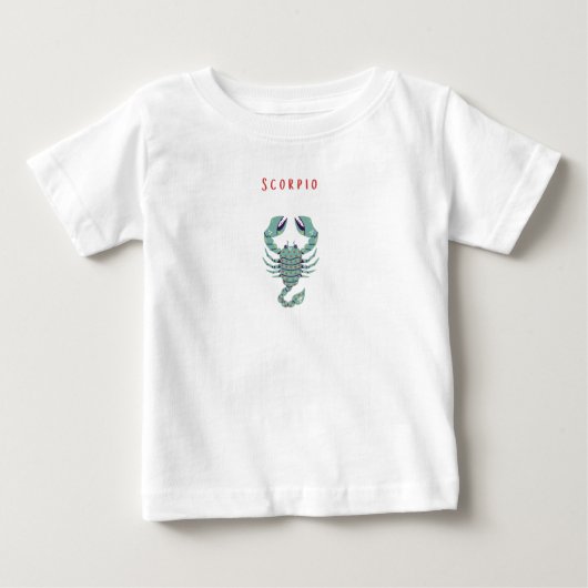 ピンクさそり座、星座、星占い ベビーTシャツ (正面)