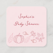 ピンクざくろ 秋のブライダルシャワー QRコード 返信 エンクロージャーカード (裏面)