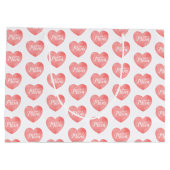 ピンクすごいのハートの母文字 ラージペーパーバッグ (裏面)