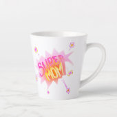 ピンクすごいの母の花漫画バブル母の日 カフェラテマグ (右)