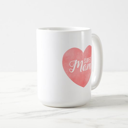ピンクすごいの水の色のハートの母の日 コーヒーマグカップ (正面右)