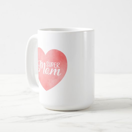 ピンクすごいの水の色のハートの母の日 コーヒーマグカップ (正面左)