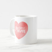 ピンクすごいの水の色のハートの母の日 コーヒーマグカップ (正面左)