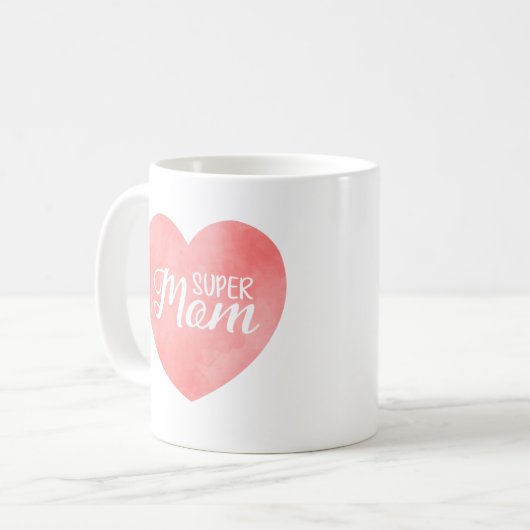 ピンクすごいの水の色のハートの母の日 コーヒーマグカップ (正面左)