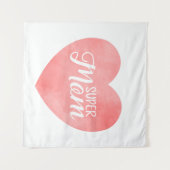 ピンクすごいの水の色のハートの母の日 タペストリー (正面(横))