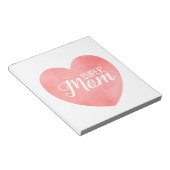 ピンクすごいの水の色のハートの母の日 ノートパッド (アングル)