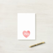 ピンクすごいの水の色のハートの母の日 ポストイット (デスク上)