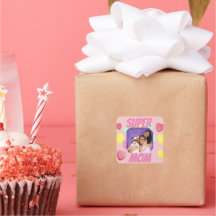 ピンクすごいママ写真カラフルハート |母の日