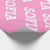 ピンクそして白くパーソナライズな包装紙 ラッピングペーパー (角)