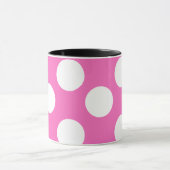 ピンクそして白く大きい水玉模様のマグ マグカップ (中央)