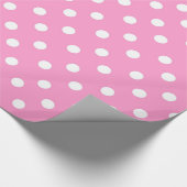 ピンクそして白く大きい水玉模様はギフト用包装紙を印刷します ラッピングペーパー (角)