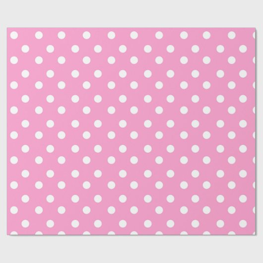 ピンクそして白く大きい水玉模様はギフト用包装紙を印刷します ラッピングペーパー (フラット)